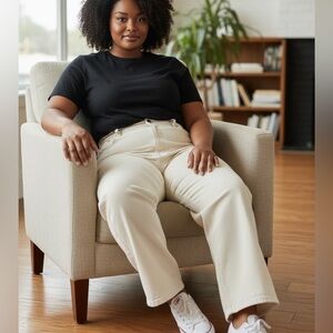 Abercrombie & Fitch Light Cream Relaxed Fit Jeans Size 18/34